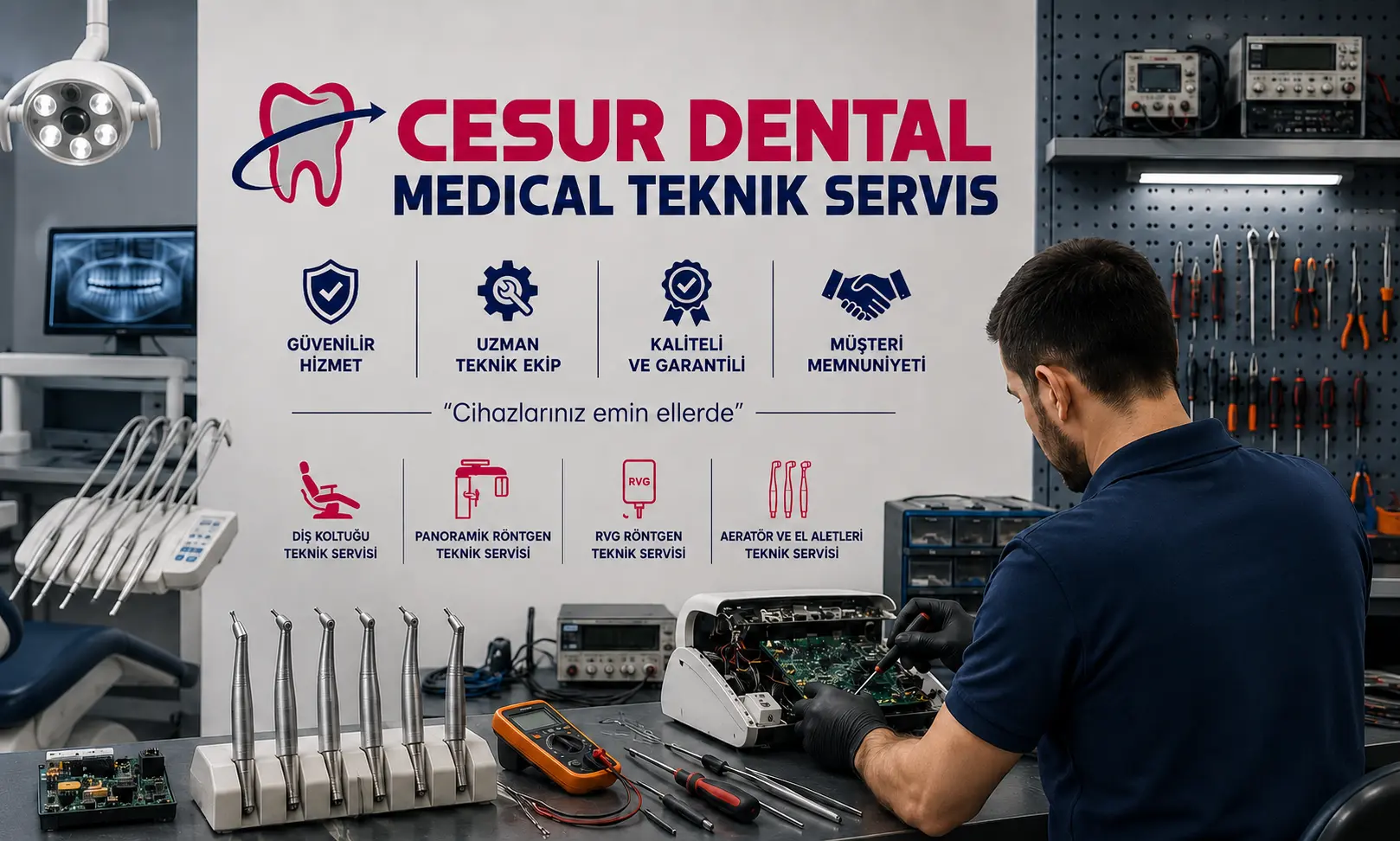 Cesur Dental atölye — dental medikal ekipman teknik servis, İstanbul